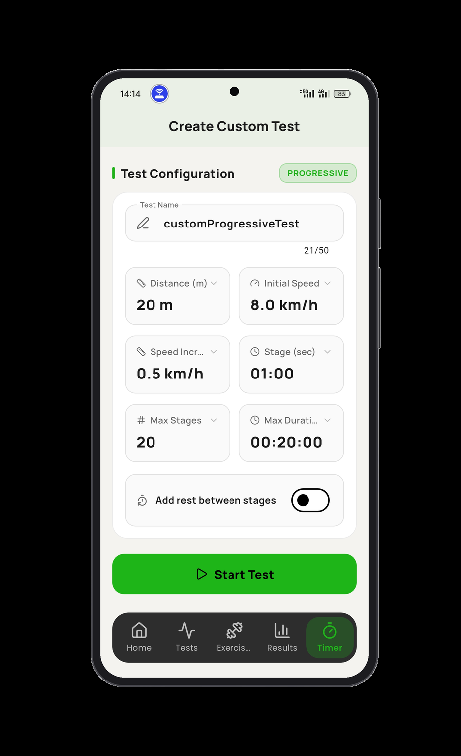 Custom test & timer